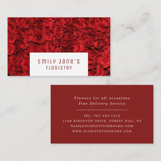 Achtergrond rode roze, bloemkool visitekaartje (Voorkant / Achterkant)