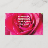 Achtergrond rode rozenrog visitekaartje (Achterkant)