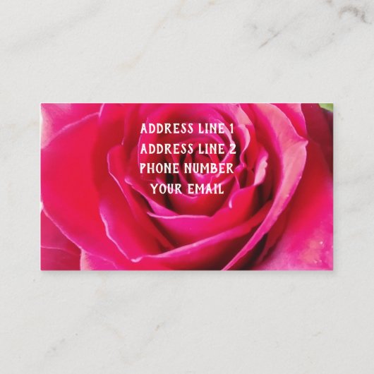Achtergrond rode rozenrog visitekaartje (Achterkant)