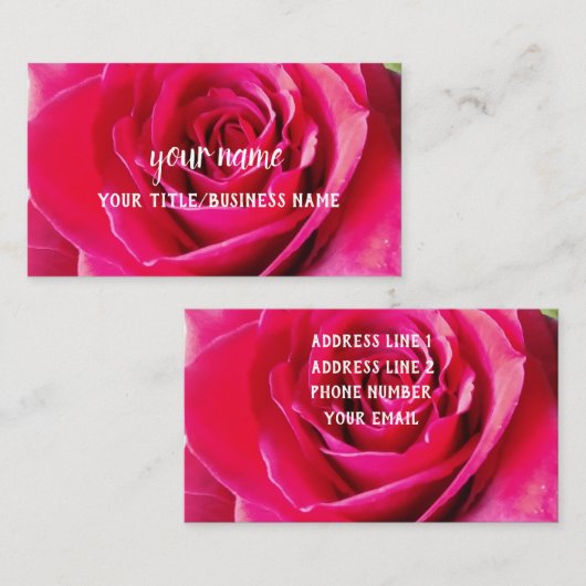 Achtergrond rode rozenrog visitekaartje (Voorkant / Achterkant)