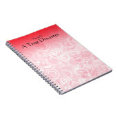 Achtergrond rode spiraalvormige Sjabloon Notitieboek (Rechterzijde)