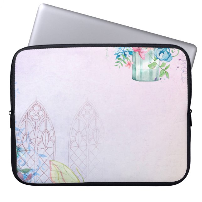 Achtergrond romantische vlinder laptop sleeve (Voorkant)