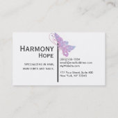 Achtergrond rondom witte vlinder visitekaartje (Achterkant)