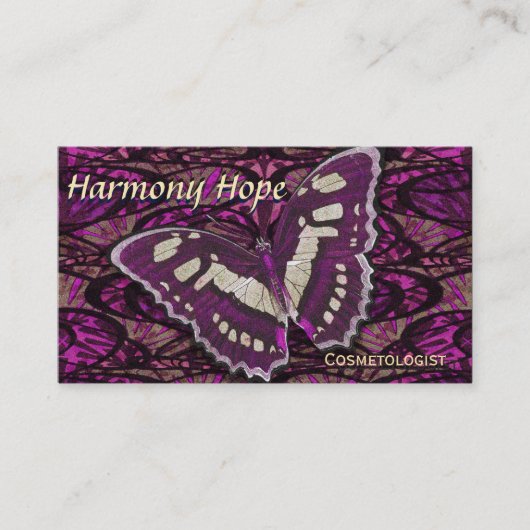 Achtergrond rondom witte vlinder visitekaartje (Voorkant)