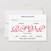 Achtergrond Rood - RSVP Ontvangst Responskaart Kaartje (Voorkant)