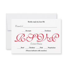 Achtergrond Rood - RSVP Ontvangst Responskaart