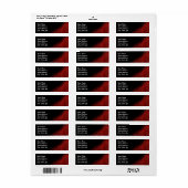 Achtergrond Rood & zwart-wit Retouradres Sticker (Full Sheet)