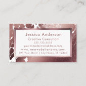 Achtergrond roos Gold en witte gemarmerde textuur Visitekaartje (Achterkant)