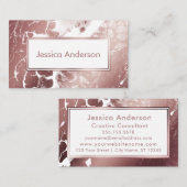 Achtergrond roos Gold en witte gemarmerde textuur Visitekaartje (Voorkant / Achterkant)