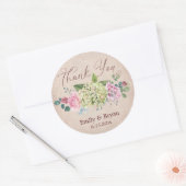  achtergrond Roos Spray Wedding Dank je Ronde Sticker (Envelop)