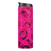 Achtergrond roze bloemen rozen thermosbeker (Geroteerd rechts)