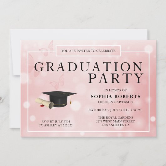 Achtergrond roze Bokeh Kaart (Voorkant)