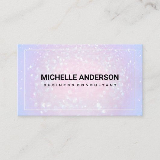 Achtergrond roze Bokeh | Witte grens Visitekaartje (Voorkant)