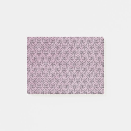 Achtergrond roze Damasmaskerpatroon Post-it® Notes (Voorkant)