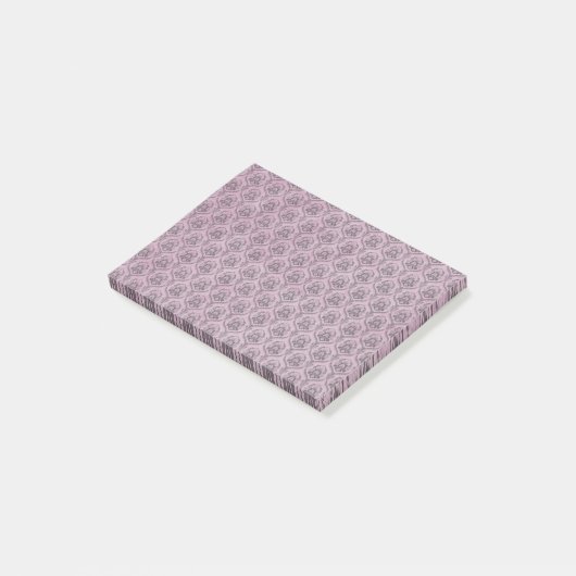 Achtergrond roze Damasmaskerpatroon Post-it® Notes (Schuin)