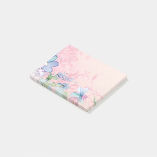 achtergrond roze en blauw post-it® notes (Schuin)