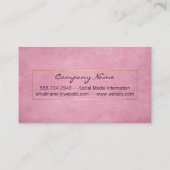 Achtergrond roze gegraveerde textuur | Goud Lijst Visitekaartje (Achterkant)