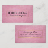 Achtergrond roze gegraveerde textuur | Goud Lijst Visitekaartje (Voorkant / Achterkant)