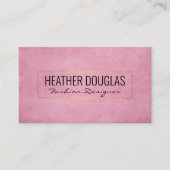 Achtergrond roze gegraveerde textuur | Goud Lijst Visitekaartje (Voorkant)