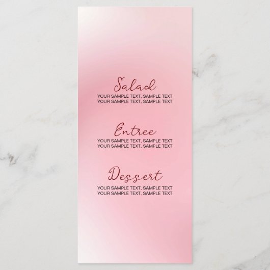Achtergrond roze ombre menu (Achterkant)