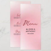 Achtergrond roze ombre menu (Voorkant / Achterkant)
