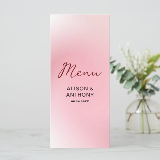 Achtergrond roze ombre menu (Staand voorkant)