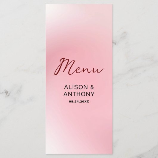 Achtergrond roze ombre menu (Voorkant)