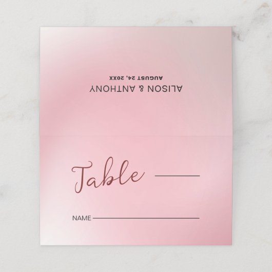 Achtergrond roze ombre plaatskaartje (Buitenkant ongevouwen)