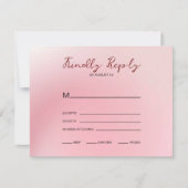 Achtergrond roze ombre RSVP kaartje (Voorkant)