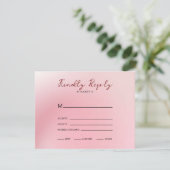 Achtergrond roze ombre RSVP kaartje (Staand voorkant)