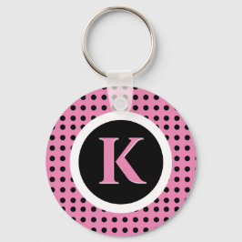 Achtergrond roze poka Dots Sleutelhanger