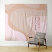 Achtergrond roze retro Wave Vrijgezellenfeest Foto Wandkleed (In Situ (horizontaal))