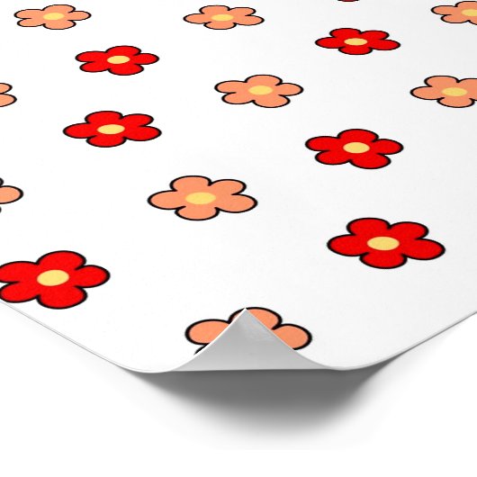 Achtergrond roze rode roze roerkleurig patroon poster (Hoek)