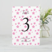Achtergrond roze sterren | Tafelnummerkaarten Kaart (Staand voorkant)