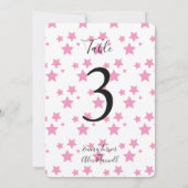 Achtergrond roze sterren | Tafelnummerkaarten Kaart (Achterkant)