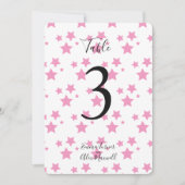 Achtergrond roze sterren | Tafelnummerkaarten Kaart (Voorkant)