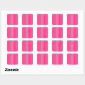 Achtergrond roze streep vierkante sticker (Vel)