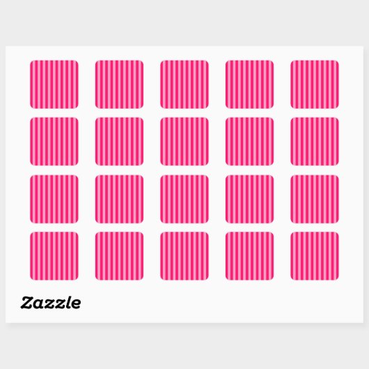 Achtergrond roze streep vierkante sticker (Vel)