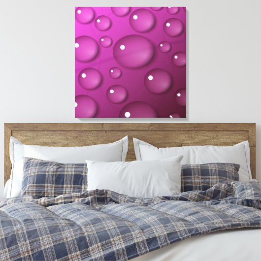 Achtergrond roze waterval canvas afdruk (Insitu (Slaapkamer))