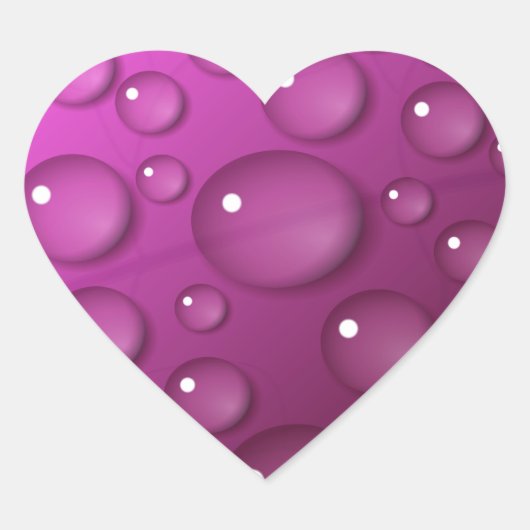 Achtergrond roze waterval hart sticker (Voorkant)