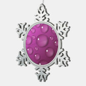 Achtergrond roze waterval tin sneeuwvlok ornament (Rechts)