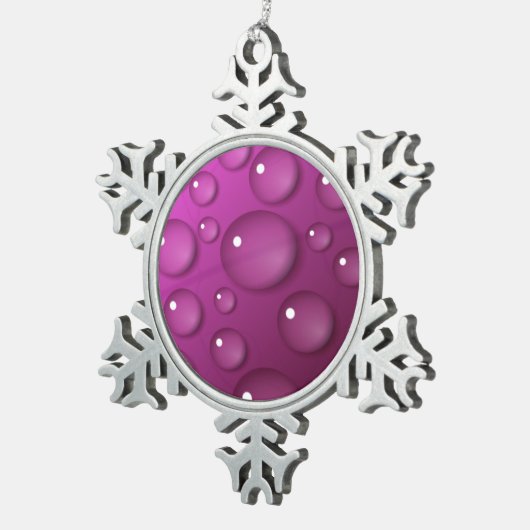 Achtergrond roze waterval tin sneeuwvlok ornament (Rechts)