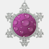 Achtergrond roze waterval tin sneeuwvlok ornament (Voorkant)