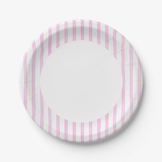 Achtergrond roze Waterverf Stripes Papieren Bordje (Voorkant)