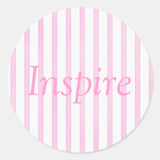 Achtergrond roze Waterverf Stripes Ronde Sticker (Voorkant)