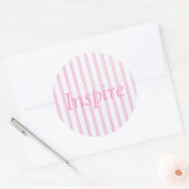 Achtergrond roze Waterverf Stripes Ronde Sticker (Envelop)