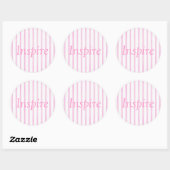 Achtergrond roze Waterverf Stripes Ronde Sticker (Vel)