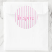 Achtergrond roze Waterverf Stripes Ronde Sticker (Tas)