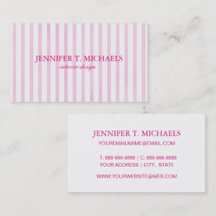 Achtergrond roze Waterverf Stripes Visitekaartje