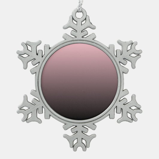 Achtergrond roze zwarte ombre tin sneeuwvlok ornament (Voorkant)